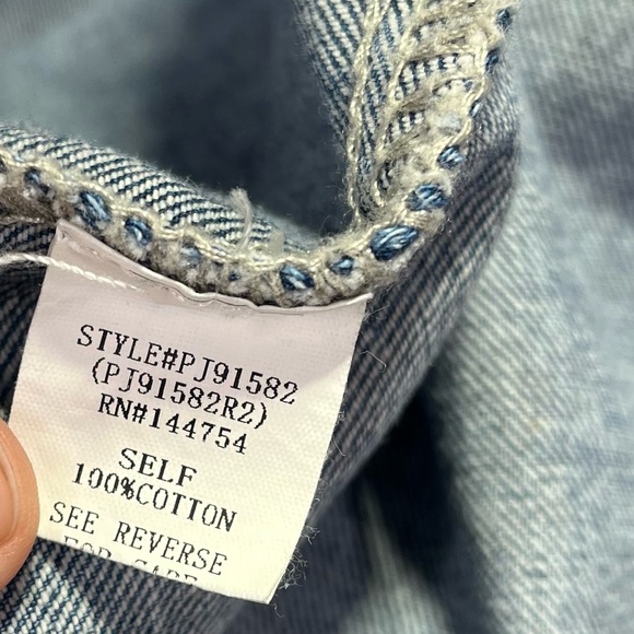 Davi & Dani Leopard Print Denim Shacket Jacket Button Up Lightweight Oversize - Picture 7 of 8